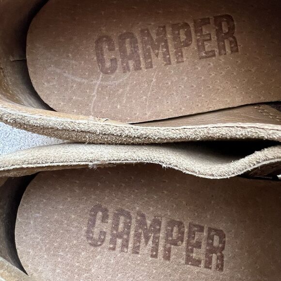 Camper Wagon Tan Brown Nubuck Leather Men EU 42 US 9 Lace Up Brogue Oxfords - Picture 13 of 16